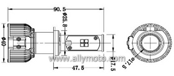 40W LED Headlight Cree 3C H7